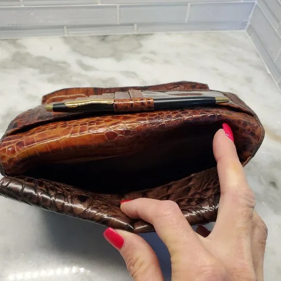 Brahmin Croc Embossed Continental Wallet with Checkbook Cognac - Picture 7 of 7